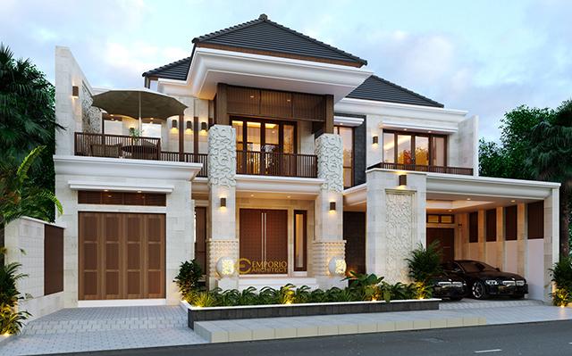 Desain Rumah Villa Bali 2 Lantai Ibu Putri di  Makassar