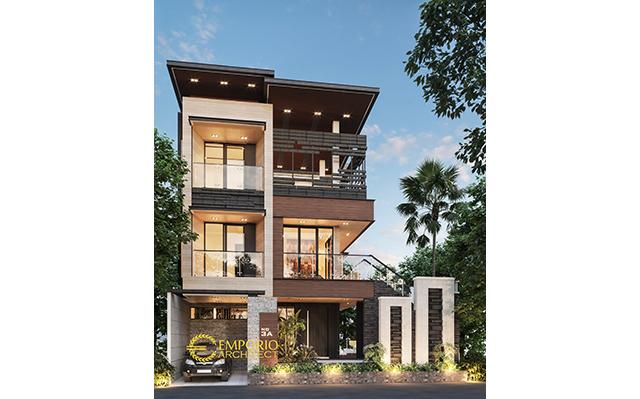 Desain Rumah Modern 3 Lantai Ibu Wijaya di  Malang, Jawa Timur