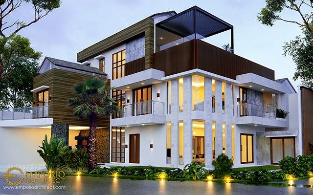 Desain Rumah Hook Modern 3 Lantai Bapak Joky di  Munggu, Badung, Bali