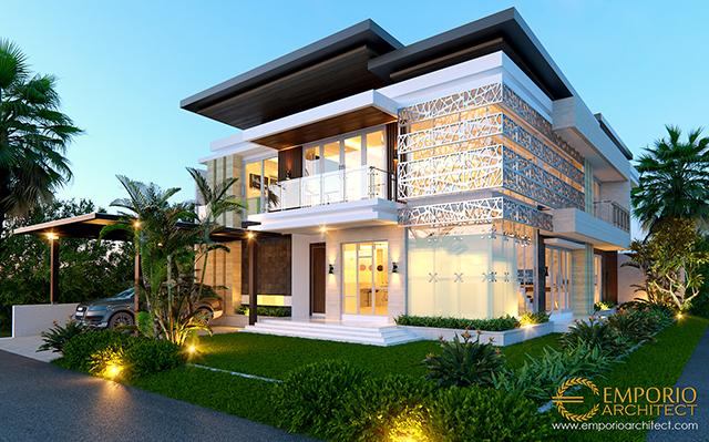 Desain Rumah Hook Modern 2 Lantai Ibu Indi di  Palembang