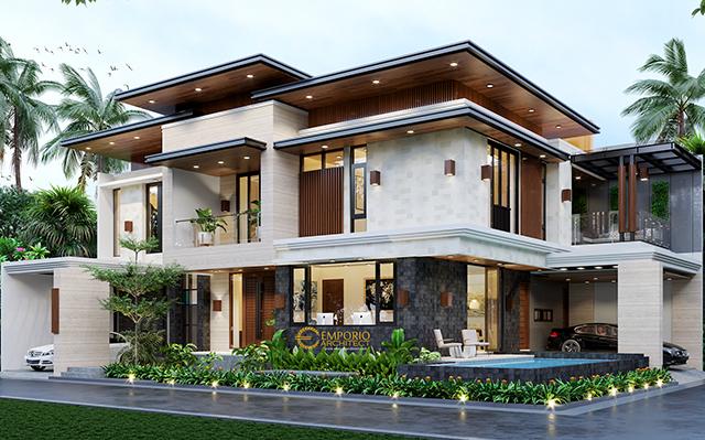 Desain Rumah Hook Modern 2 Lantai Ibu Irma di  Pamulang, Tangerang