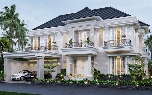 Desain Rumah Classic 2 Lantai Bapak Suza di  Pekanbaru, Riau