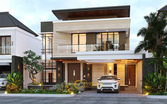 Desain Rumah Modern 2 Lantai Ibu Cynthia Angraini Tampubolon di  Pekanbaru, Riau