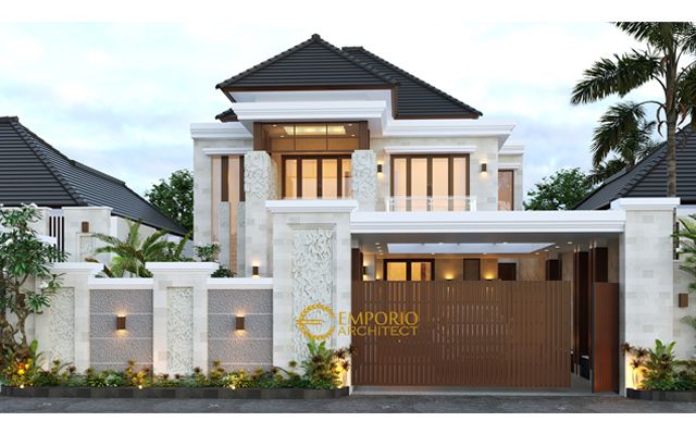 Desain Rumah Villa Bali 2 Lantai Ibu Sulistya di  Pekanbaru, Riau