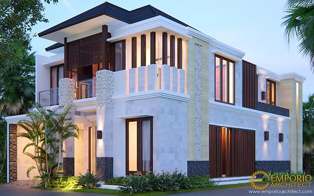 Desain Rumah Hook Villa Bali 2 Lantai Bapak Adi di  Pondok Aren, Jakarta