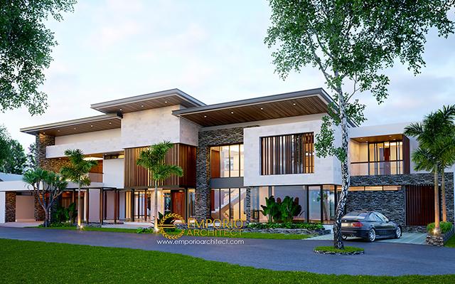 Desain Villa Modern 2 Lantai Bapak Jafar di  Purwakarta