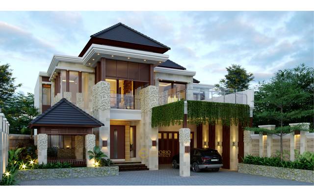 Desain Rumah Villa Bali 2 Lantai Bapak Deden di  Purwakarta, Jawa Barat