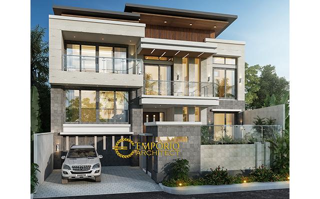 Desain Rumah Modern 2.5 Lantai Ibu Ilena di  Semarang