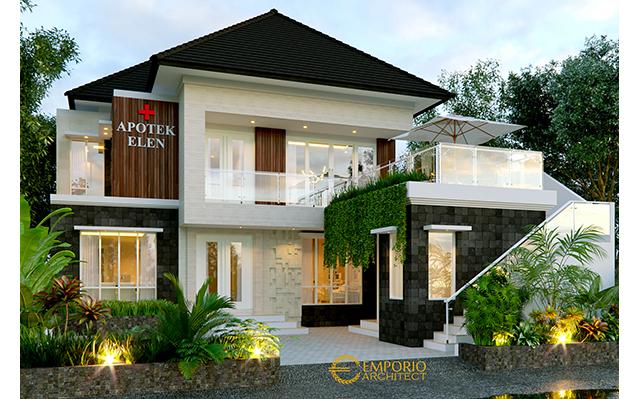 Desain Apotek dan Klinik 24 jam Modern 2 Lantai Bapak Nonce di  Sorong, Papua Barat