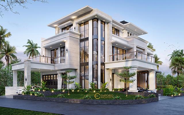 Desain Rumah Hook Classic 3 Lantai Bapak Herry di  Tangerang, Banten