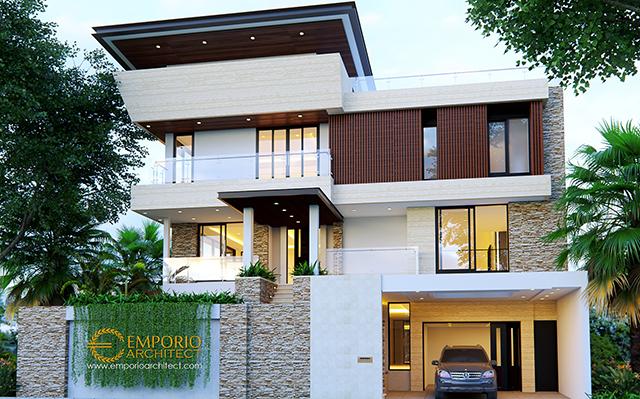 Desain Rumah Modern 3 Lantai Ibu Shirly di  Tangerang