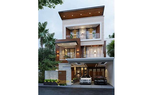 Desain Rumah Modern 3 Lantai Mr. Hr di  Tangerang