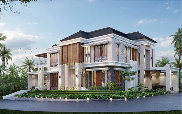 Desain Rumah Hook Villa Bali 2 Lantai Ibu Verawaty di  Tangerang Selatan, Banten