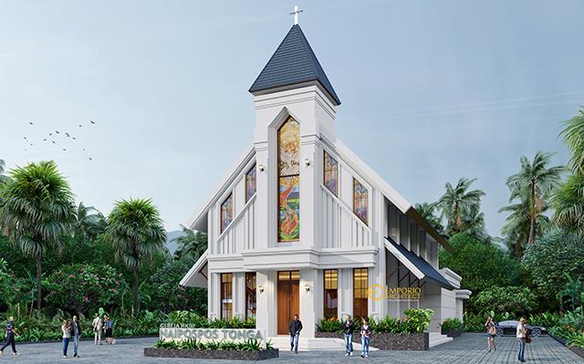 Desain Gereja Naipospos Tonga Style Classic 2 Lantai  di  Tapanuli, Sumatera Utara