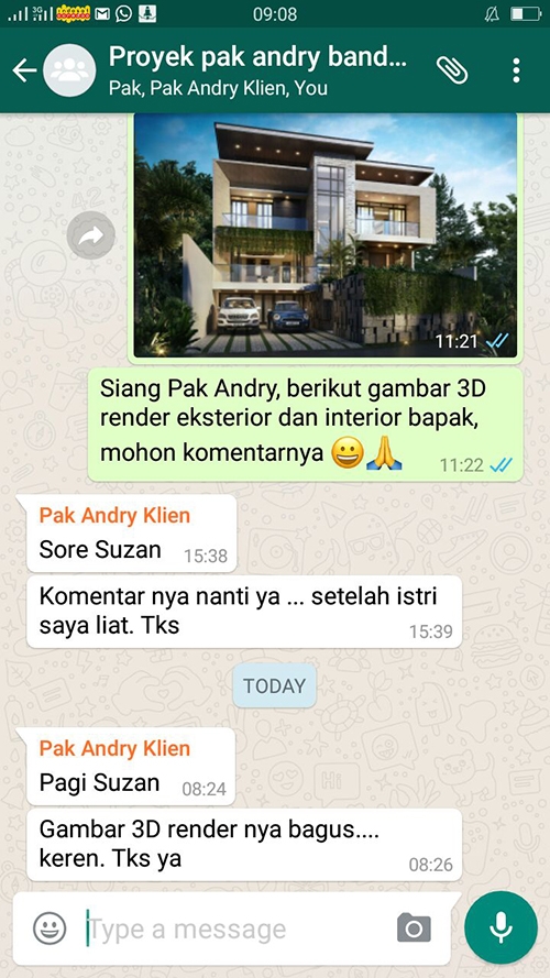 Testimonial Desain Rumah Modern 3 Lantai Bapak Andry