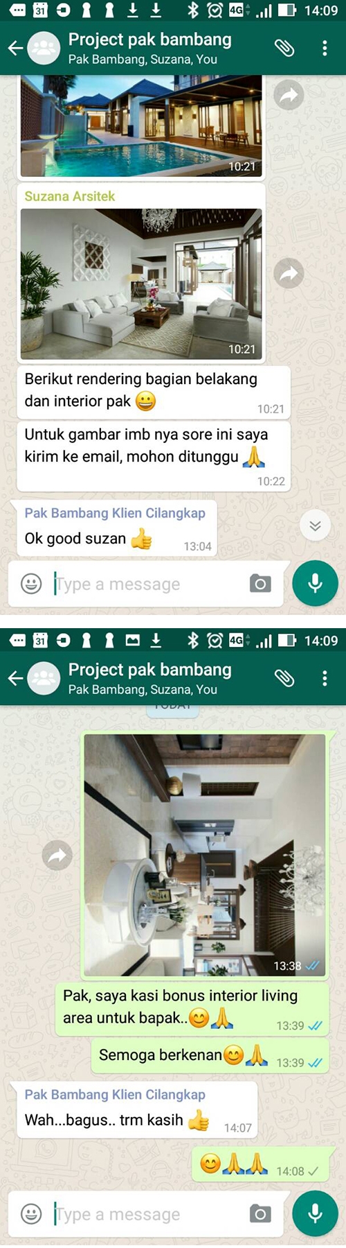 Testimonial Desain Rumah Villa Bali 2 Lantai Bapak Bambang di  Jakarta