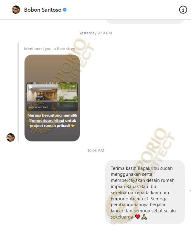 Testimonial Desain Kantor Modern 2 Lantai Bapak Bobon Santoso di  Badung, Bali