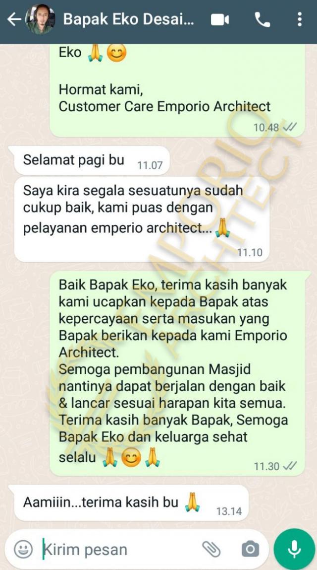 Testimonial Desain Masjid Al Falah Style Classic 3 Lantai  di  Brebes, Jawa Tengah