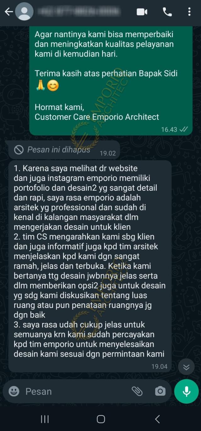 Testimonial Desain Perumahan Modern 3 Lantai Bapak SD 1909 di  Jakarta Selatan