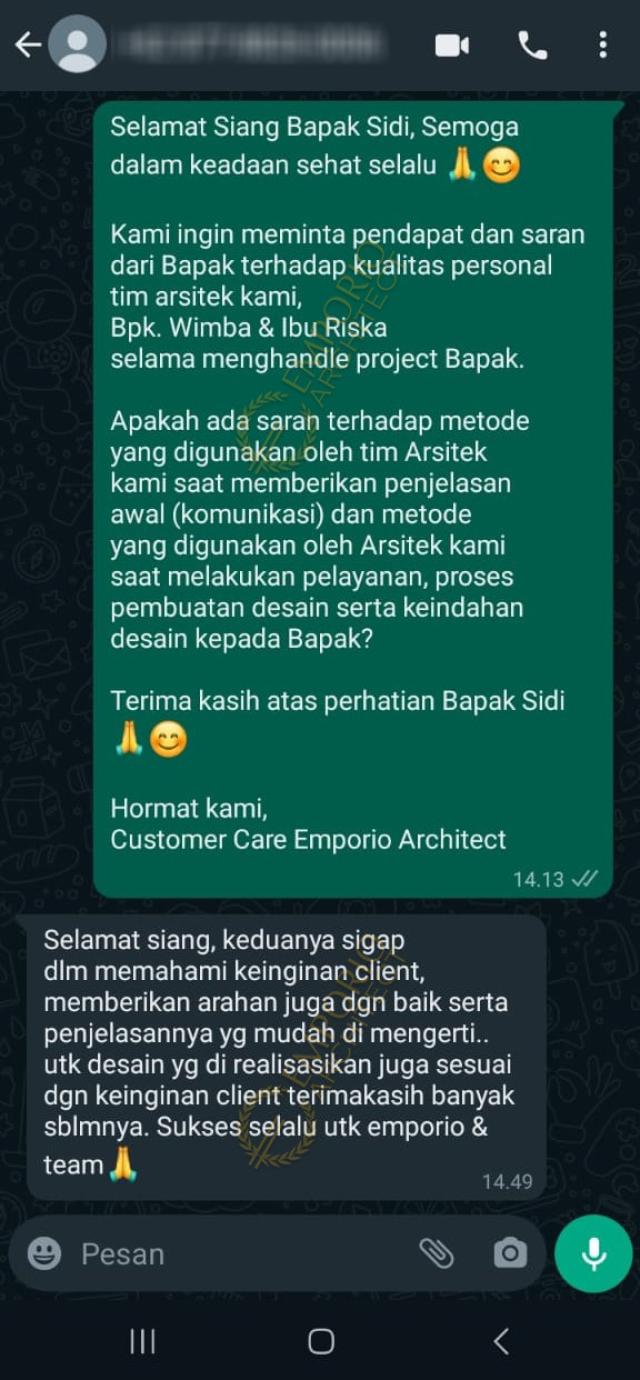 Testimonial Desain Perumahan Modern 3 Lantai Bapak SD 1909 di  Jakarta Selatan