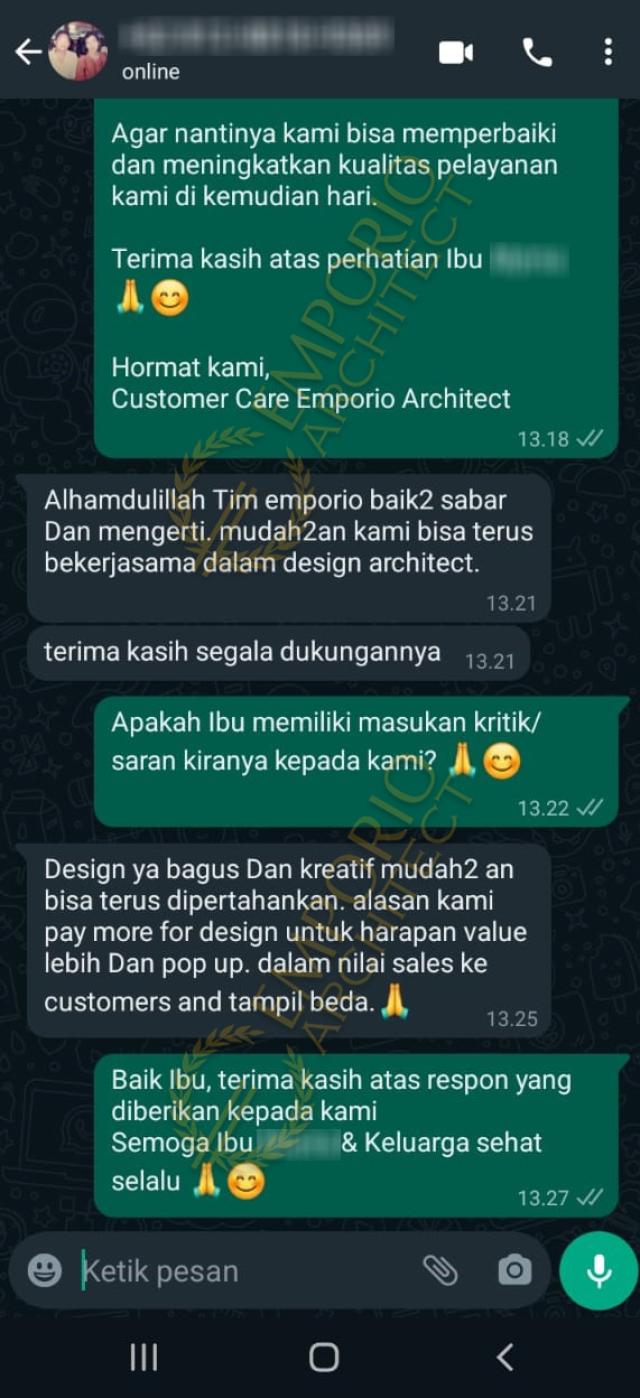 Testimonial Desain Perumahan Style Villa Bali 2.5 Lantai Ibu MRN 1563 di  Depok