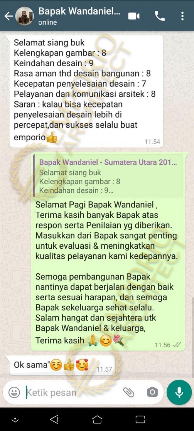 Testimonial Desain Rumah Classic 1 Lantai Bapak Wandaniel di  Sumatera Utara