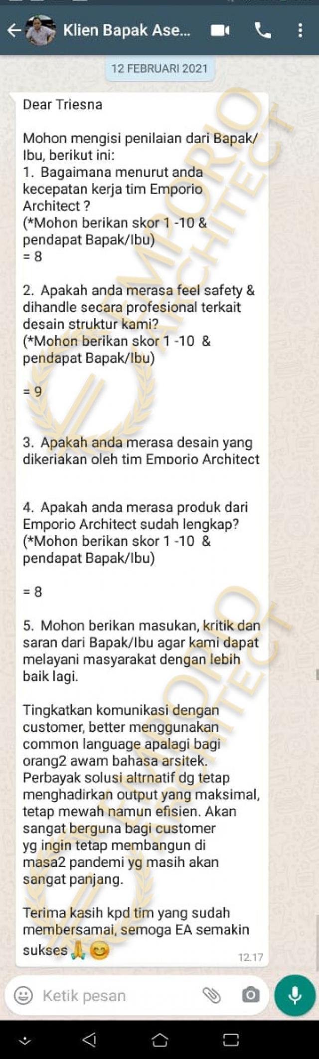 Testimonial Desain Rumah Classic 1 Lantai Bapak Asep Billy