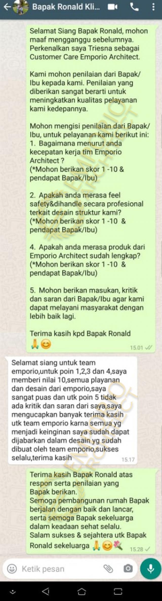 Testimonial Desain Rumah Classic 2 Lantai Bapak Ronald di  Manado, Sulawesi Utara