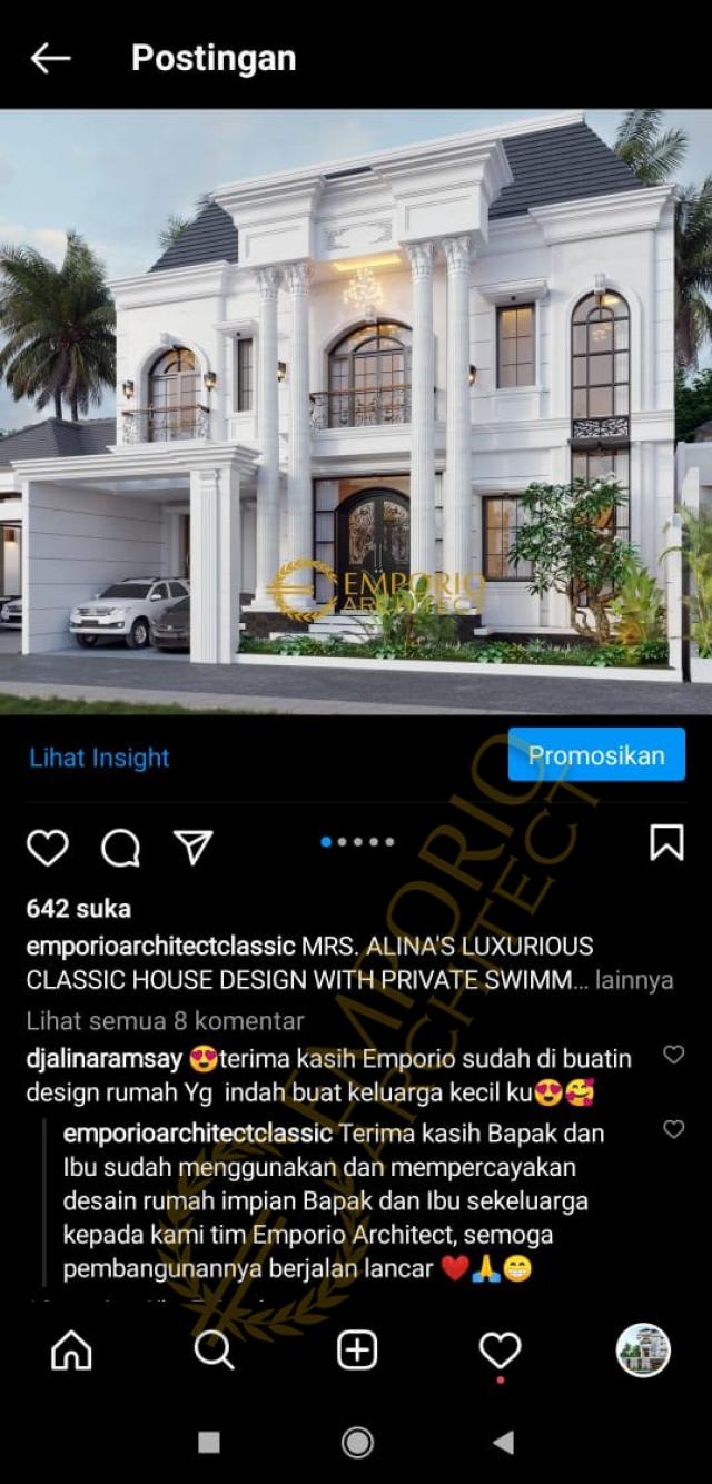 Testimonial Desain Rumah Classic 2 Lantai Ibu Alina