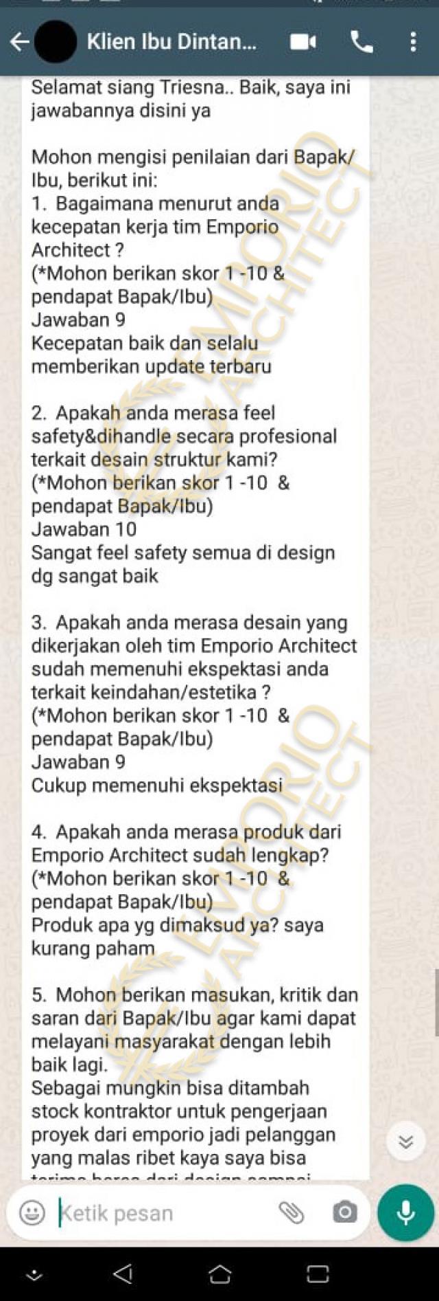 Testimonial Desain Rumah Classic 3 Lantai Ibu Dintan