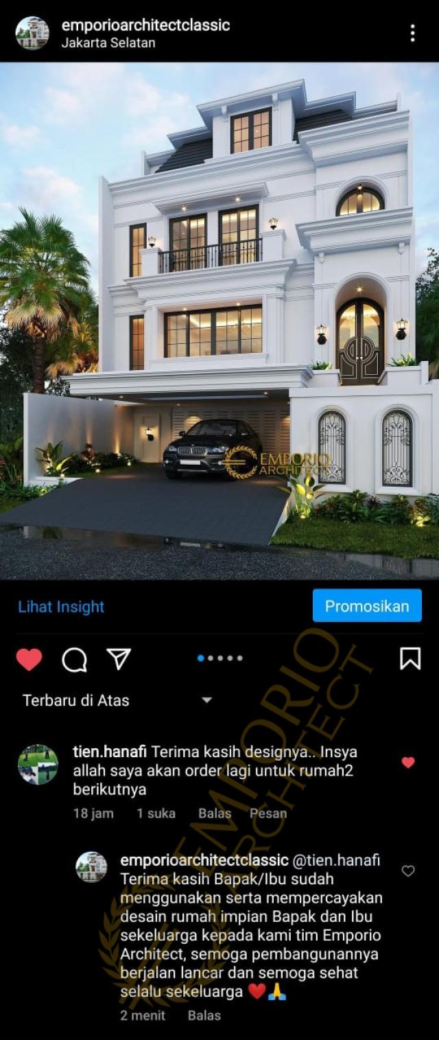 Testimonial Desain Rumah Classic 3.5 Lantai Ibu Tien II