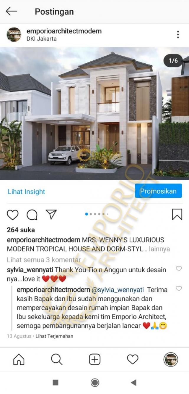 Testimonial Desain Rumah dan Kost Modern 2 Lantai Ibu Wenny