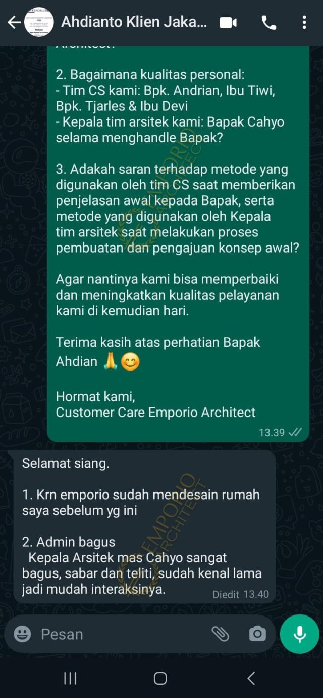 Testimonial Desain Rumah dan Kost Modern 3 Lantai Bapak ADT 1843 di  Yogyakarta