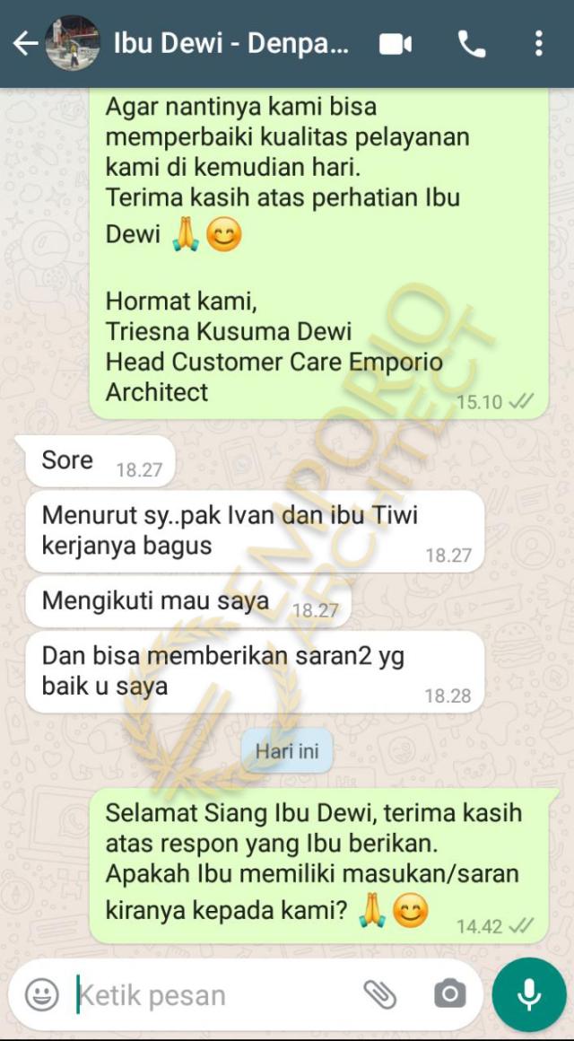 Testimonial Desain Rumah dan Salon Klasik 2 Lantai Ibu DDW 2038 di  Klungkung, Bali