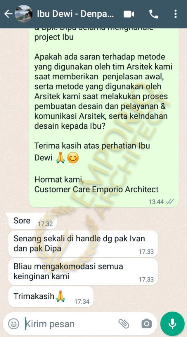 Testimonial Desain Rumah dan Salon Klasik 2 Lantai Ibu DDW 2038