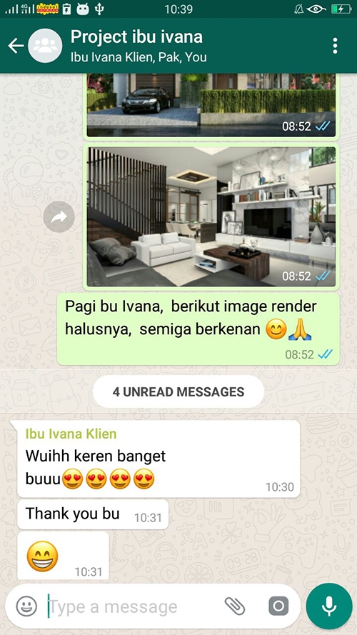 Testimonial Desain Rumah Hook Modern 2 Lantai Ibu Ivana 