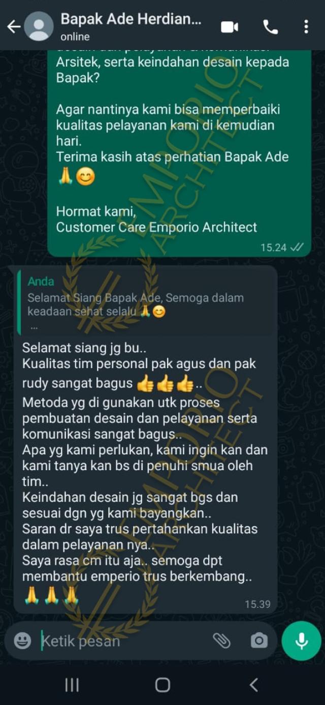 Testimonial Desain Rumah Klasik 1 Lantai Bapak AD 1440 di  Jambi