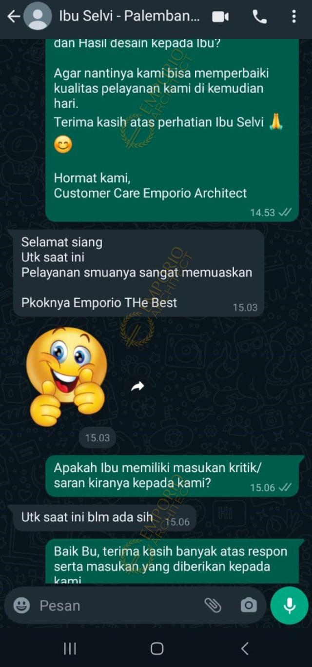 Testimonial Desain Rumah Klasik 1 Lantai Ibu SLV 1730