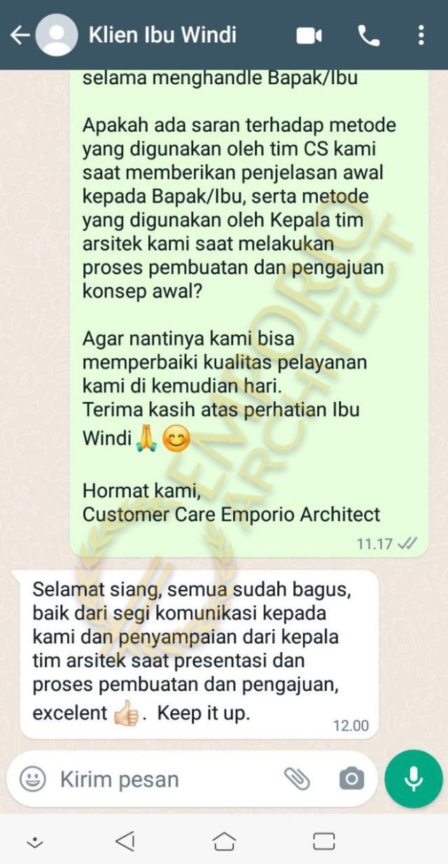 Testimonial Desain Rumah Klasik 1 Lantai Ibu Windi