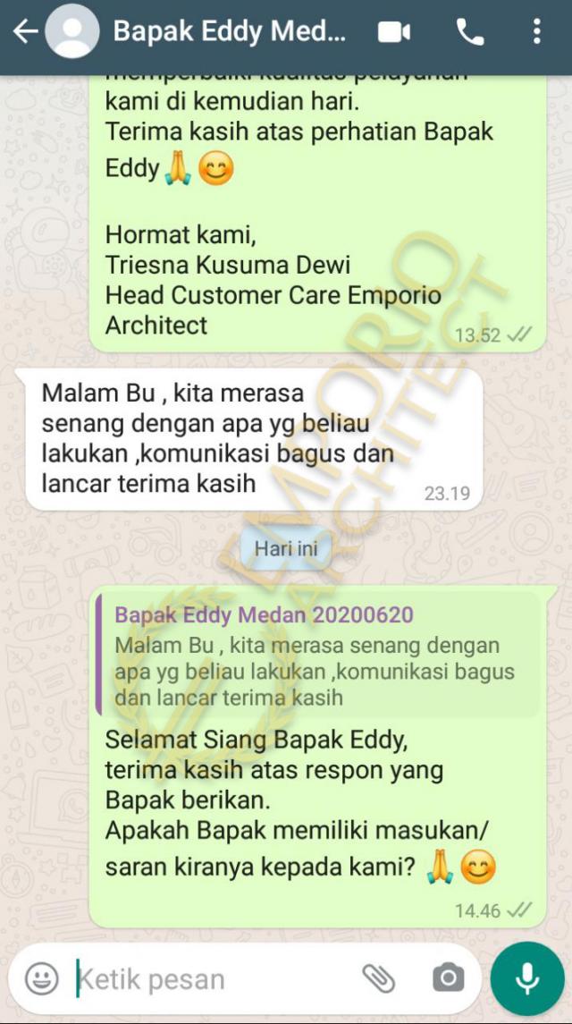 Testimonial Desain Rumah Klasik 2 Lantai Bapak EYD 1177 di  Tasikmalaya, Jawa Barat