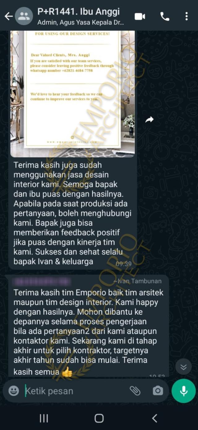 Testimonial Desain Rumah Klasik 2 Lantai Ibu AGG