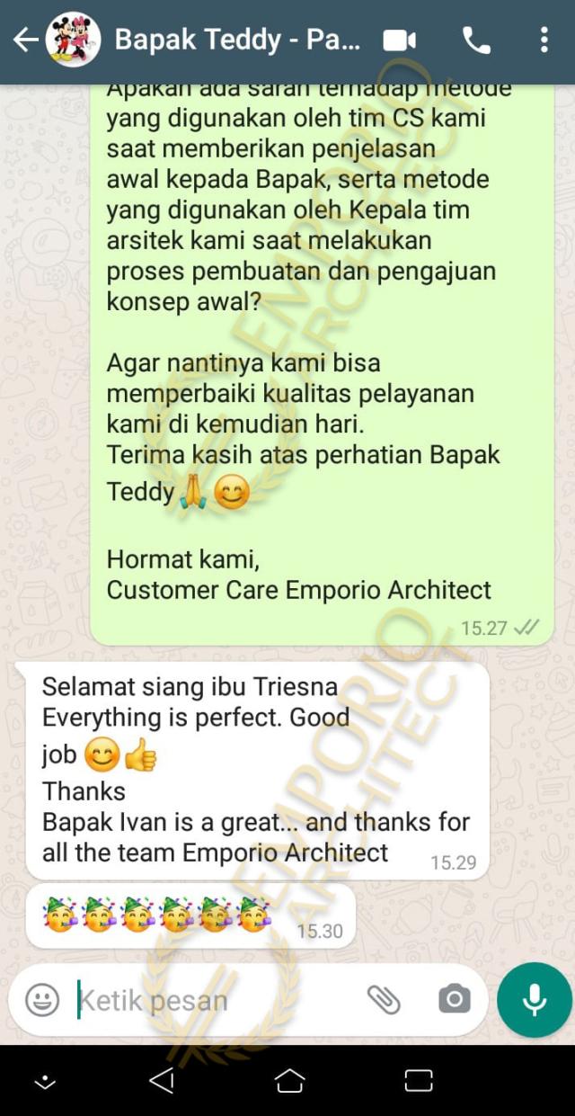 Testimonial Desain Rumah Klasik 2 Lantai Bapak TDI 1379