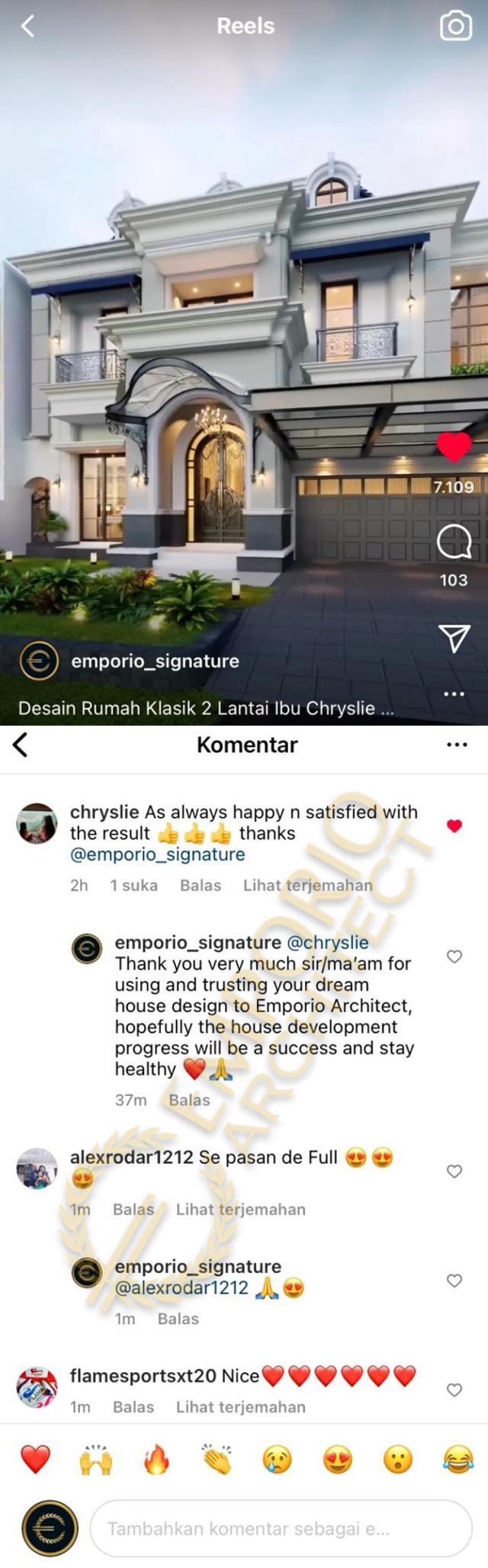 Testimonial Desain Rumah Klasik 2 Lantai Ibu CRL II 1195