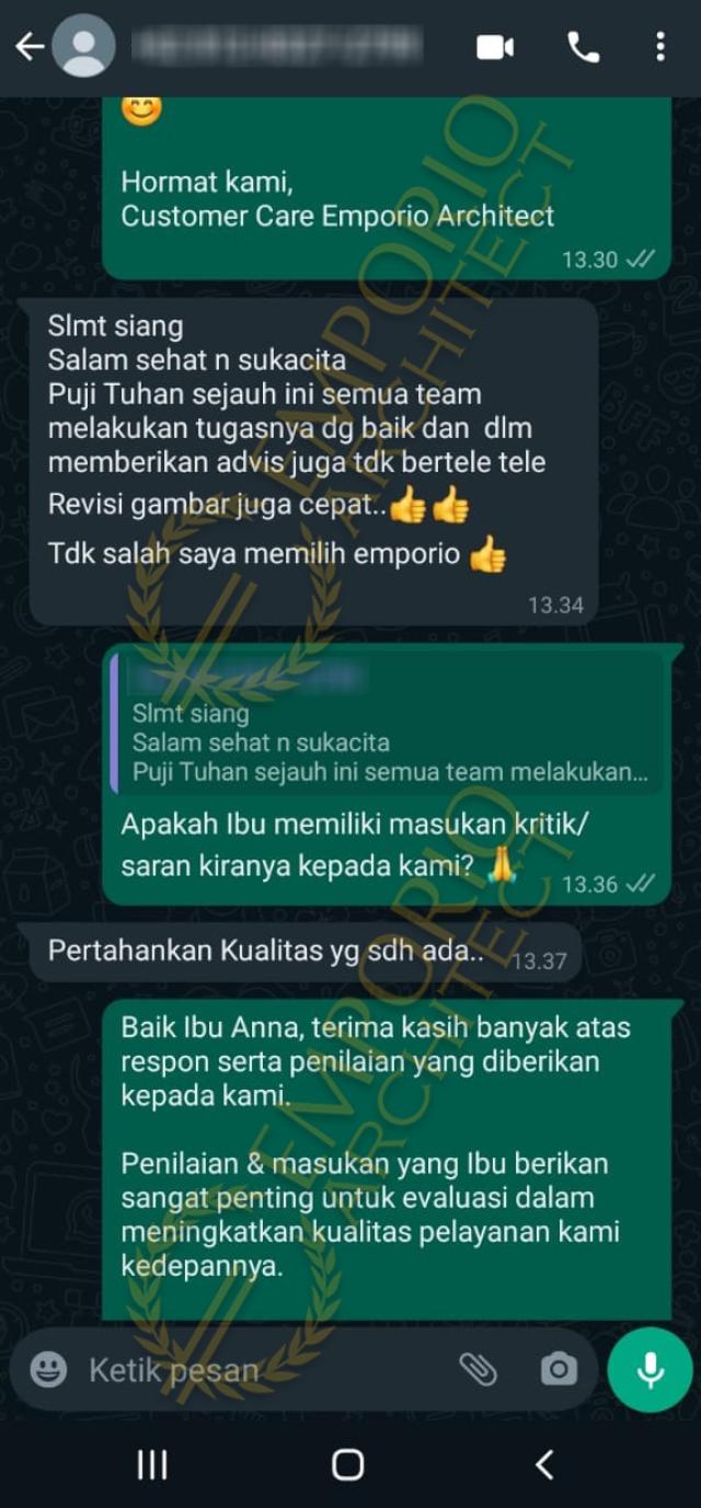 Testimonial Desain Rumah Klasik 2 Lantai Ibu ANN 1503