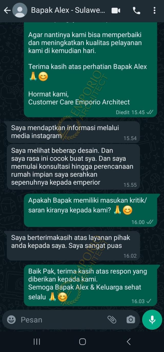 Testimonial Desain Rumah Klasik 2 Lantai Bapak ALX 1948