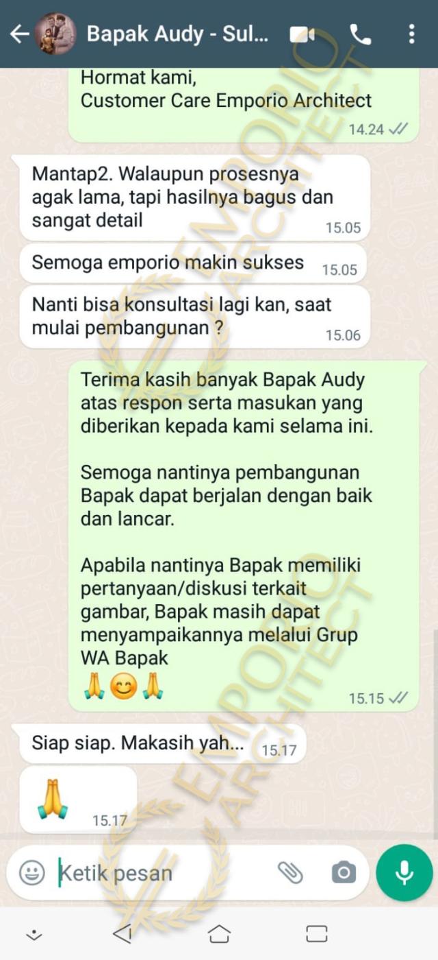 Testimonial Desain Rumah Klasik 2 Lantai Bapak AD