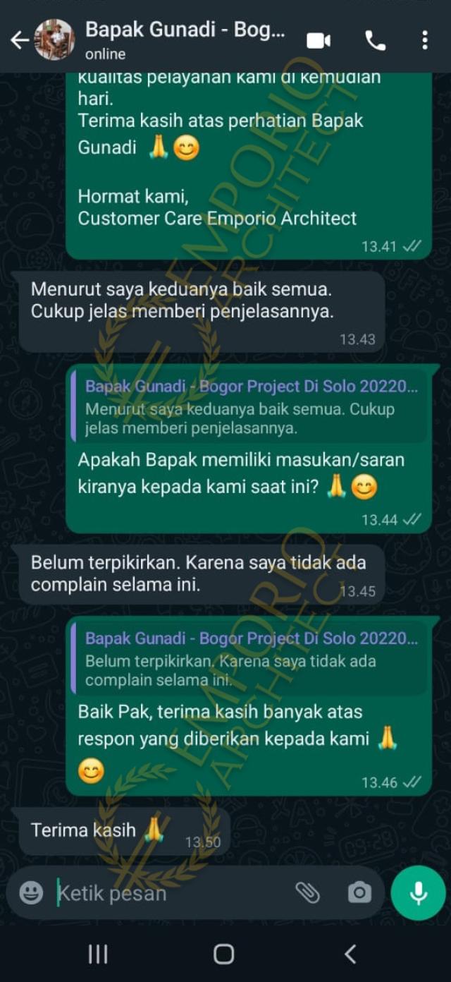 Testimonial Desain Rumah Klasik 2 Lantai Bapak GND 1466 di  Solo