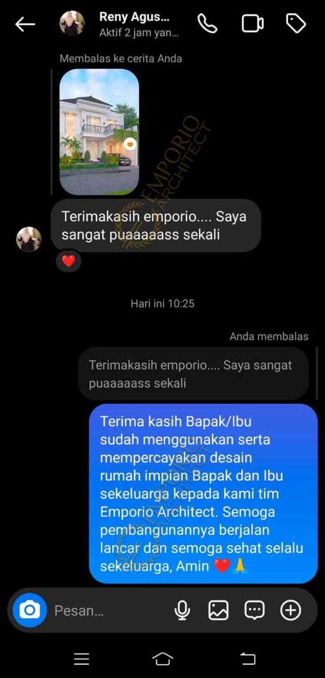 Testimonial Desain Rumah Klasik 2 Lantai Ibu RN 1590 di  Madura