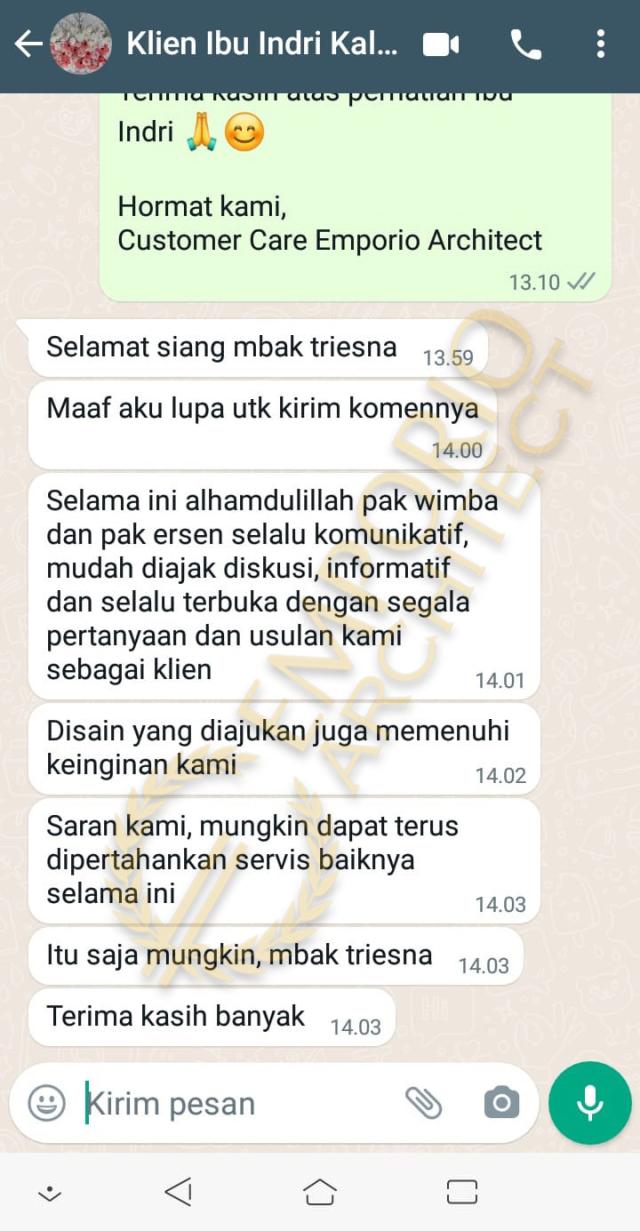 Testimonial Desain Rumah Klasik 2 Lantai Ibu IDR 1339