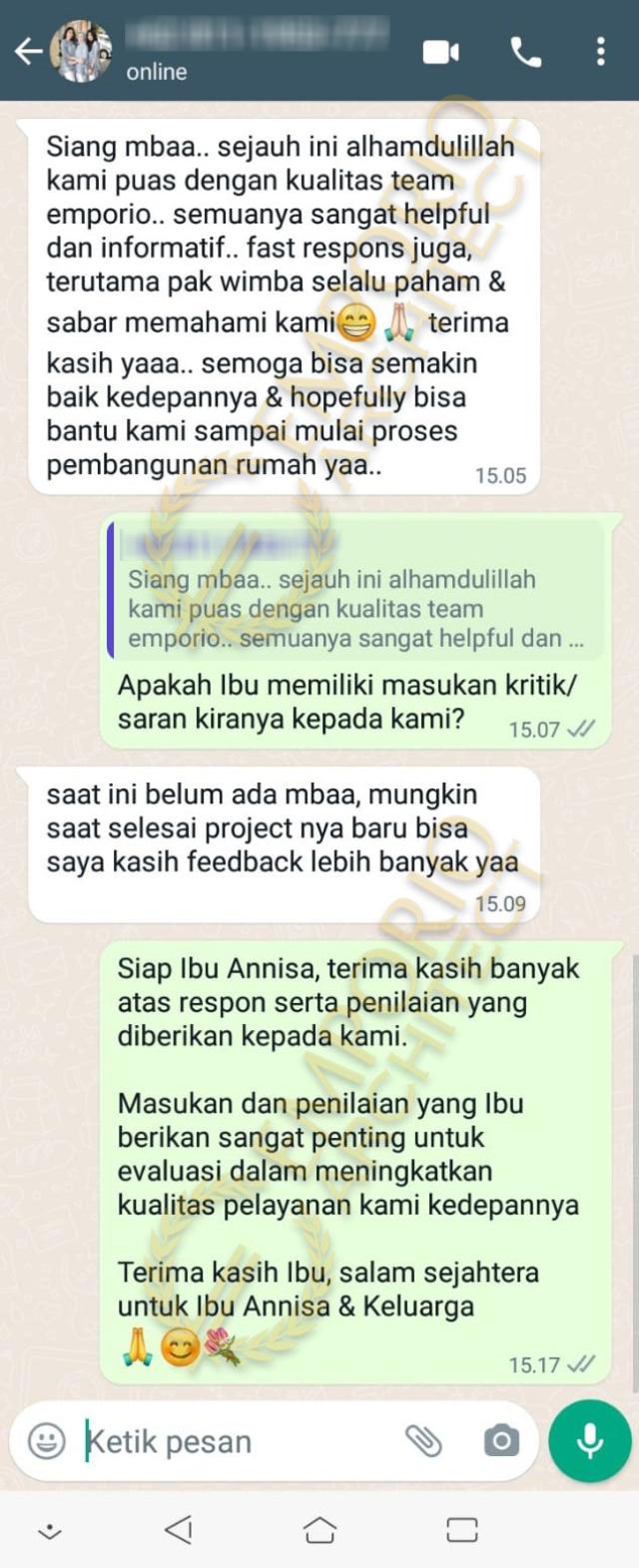 Testimonial Desain Rumah Klasik 2 Lantai Ibu ANS 2039 di  Jakarta